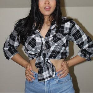 Black and White Checkered Flannel